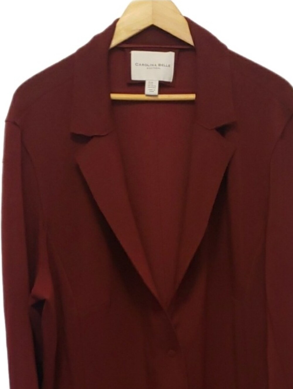 Carolina Belle Montréal Women's Burgundy Longline Blazer Jacket Snap Front 3X